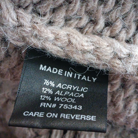 Shima Novelli Alpaca Blend Cardigan Tan Cable Knit Button Front Italy M - Picture 7 of 7